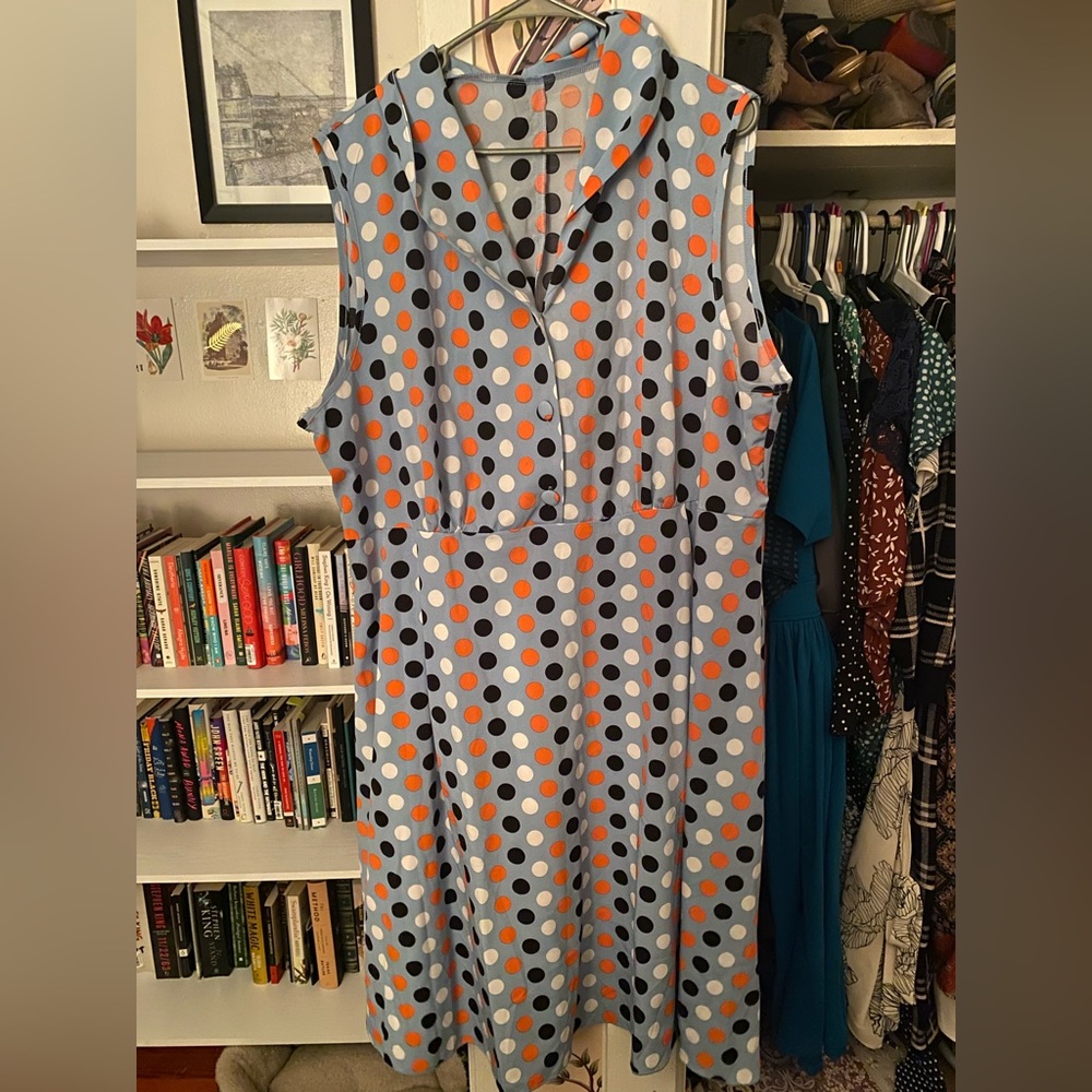 Polka dot shirt dress